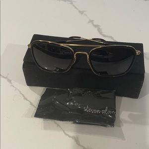 Brand new Steven Alan sunglasses gold metal frame